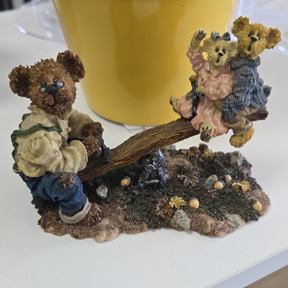 Boyds Bears & Friends Just A Kid At Heart Grandpa & Grandkids Seesaw